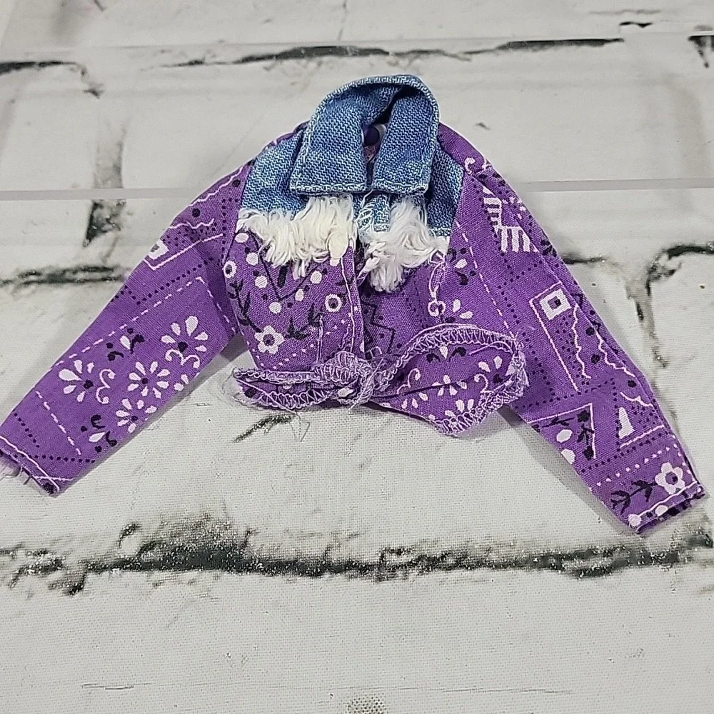 Vintage 90s‎ Barbie Doll Clothes Lot Of Tops Bandana Western Pink Satiny